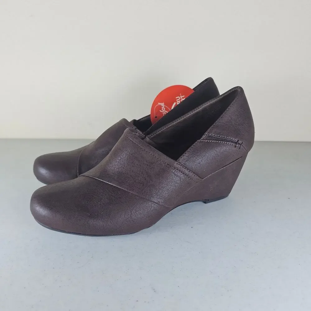 Natural Soul /Naturalizer ECCLES Women's Wedge Heel Shoes‎ Size 8 M  Brown